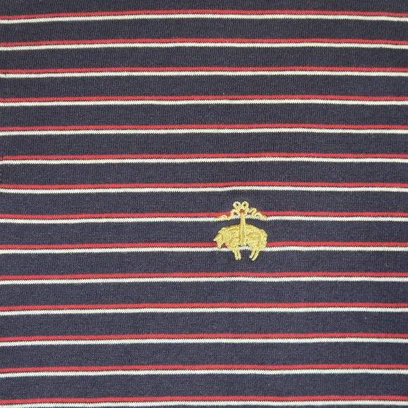 Brooks Brothers Mens 346 Short Sleeve Polo Red White Blue Striped Large - Picture 4 of 9